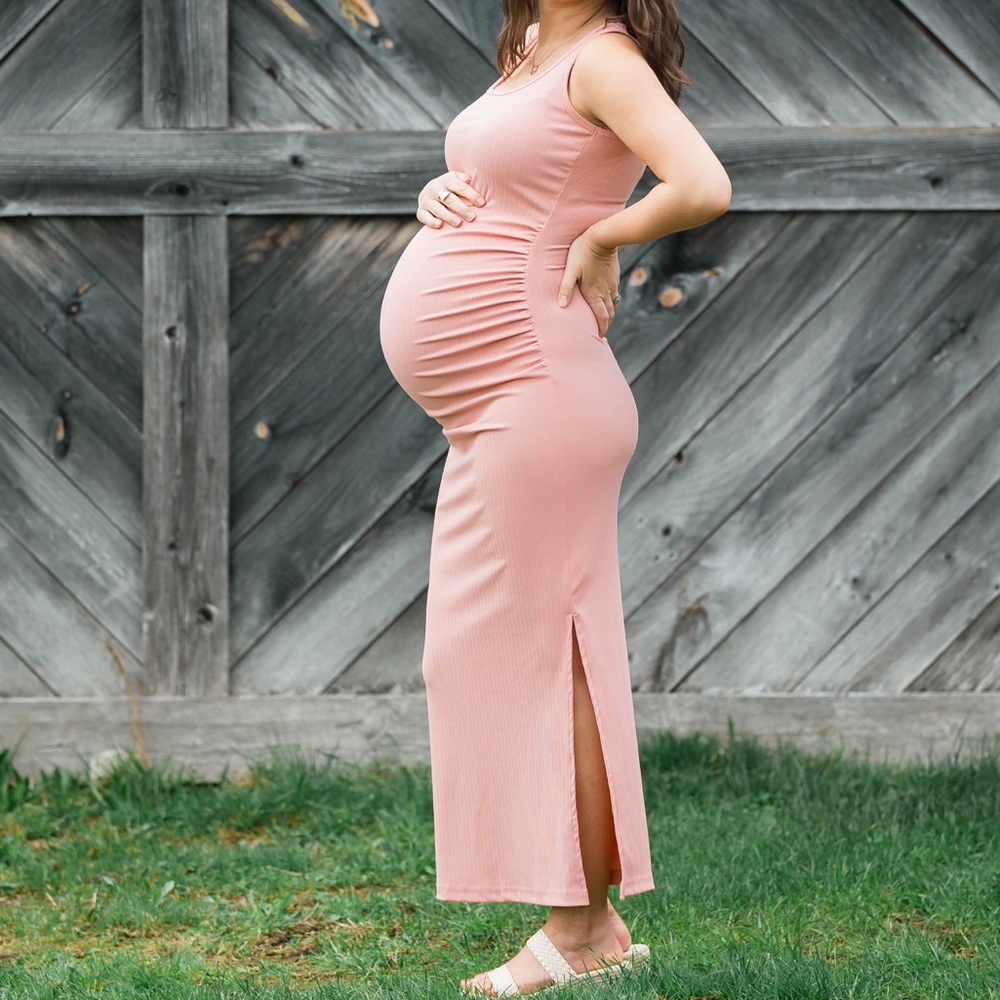 Elegant Pink Maternity Dress